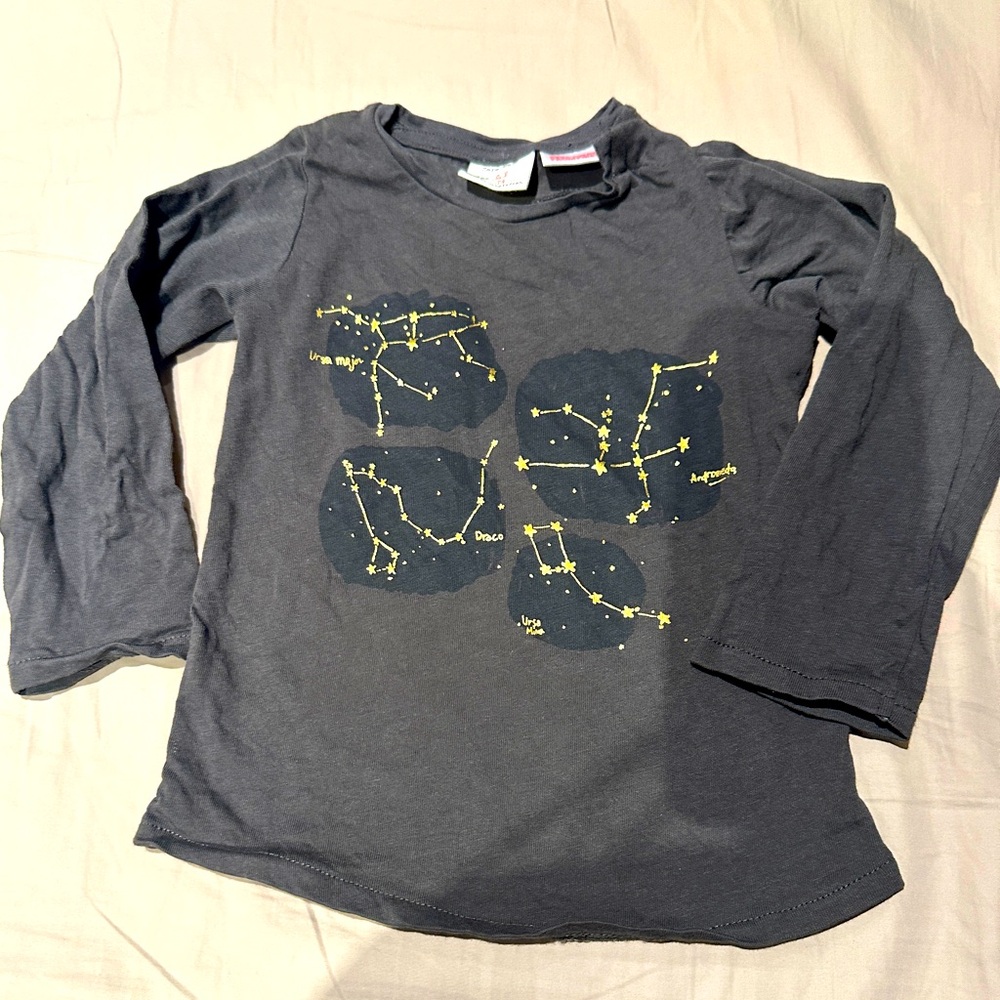 ZARA • Kids Constellation Long Sleeve Shirt - Gray